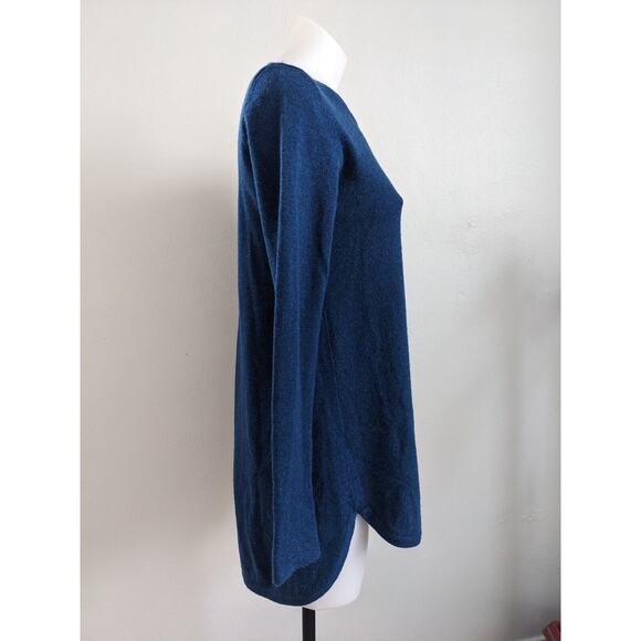 Kinross Cashmere Womens Sz XS Crew Neck Sweater Blue 100% Cashmere Long Sleeves - Picture 5 of 8
